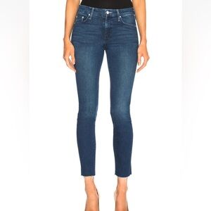 MOTHER The Insider Crop Step Fray Jeans Dark Wash High‎ Rise Women's Size